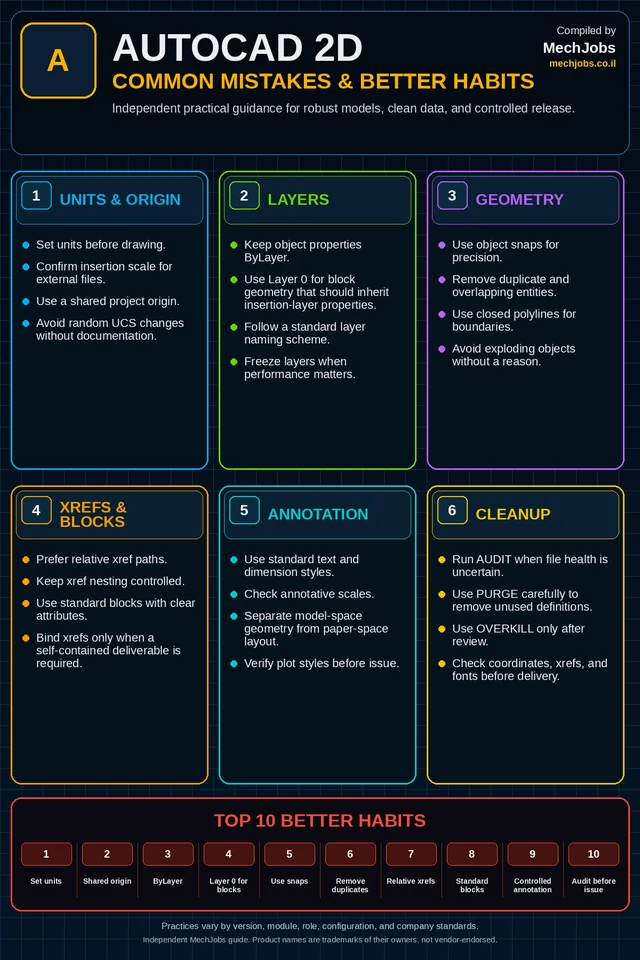 AutoCAD 2D — Common Mistakes & Better Habits