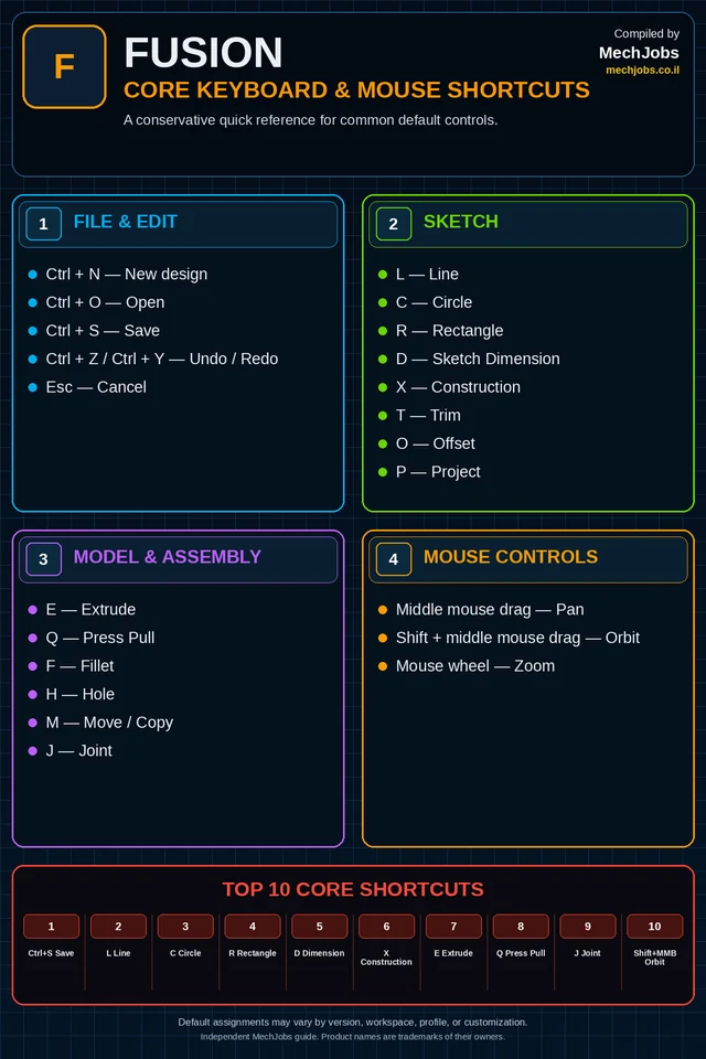 Fusion — Keyboard Shortcuts