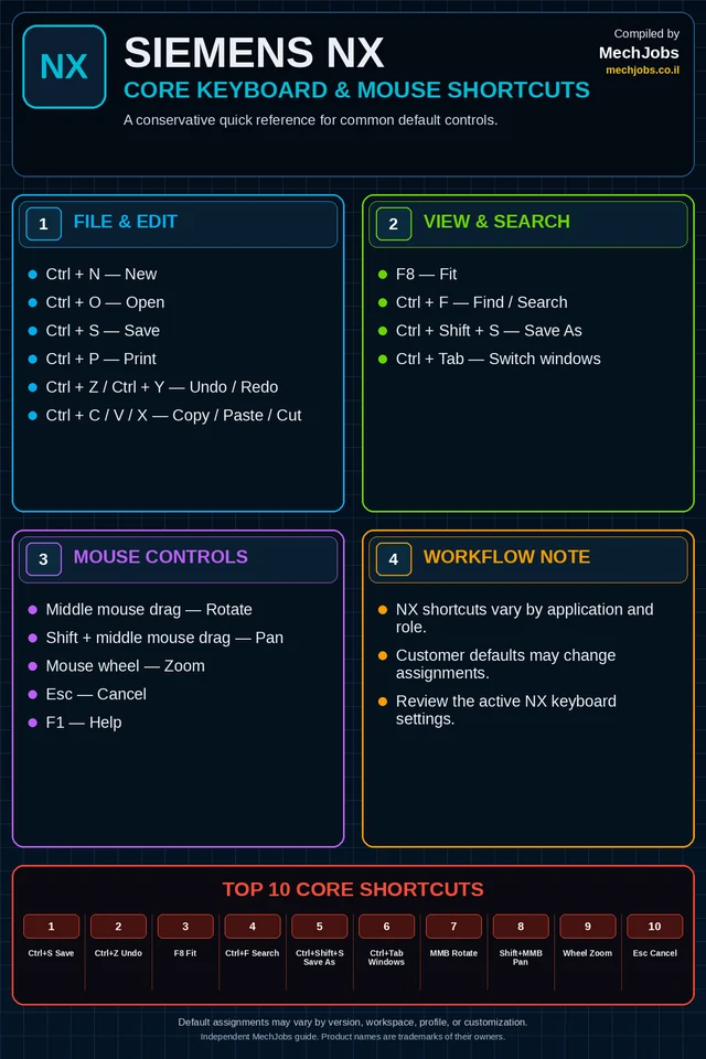 Siemens NX — Keyboard Shortcuts